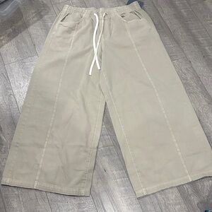 Womens light olive Wide-Leg Pants